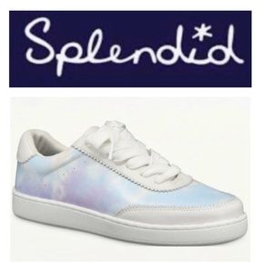 🌝 SPLENDID White Pastel Tie Dye Freya Leather Sneakers NWT $119 Sz 9